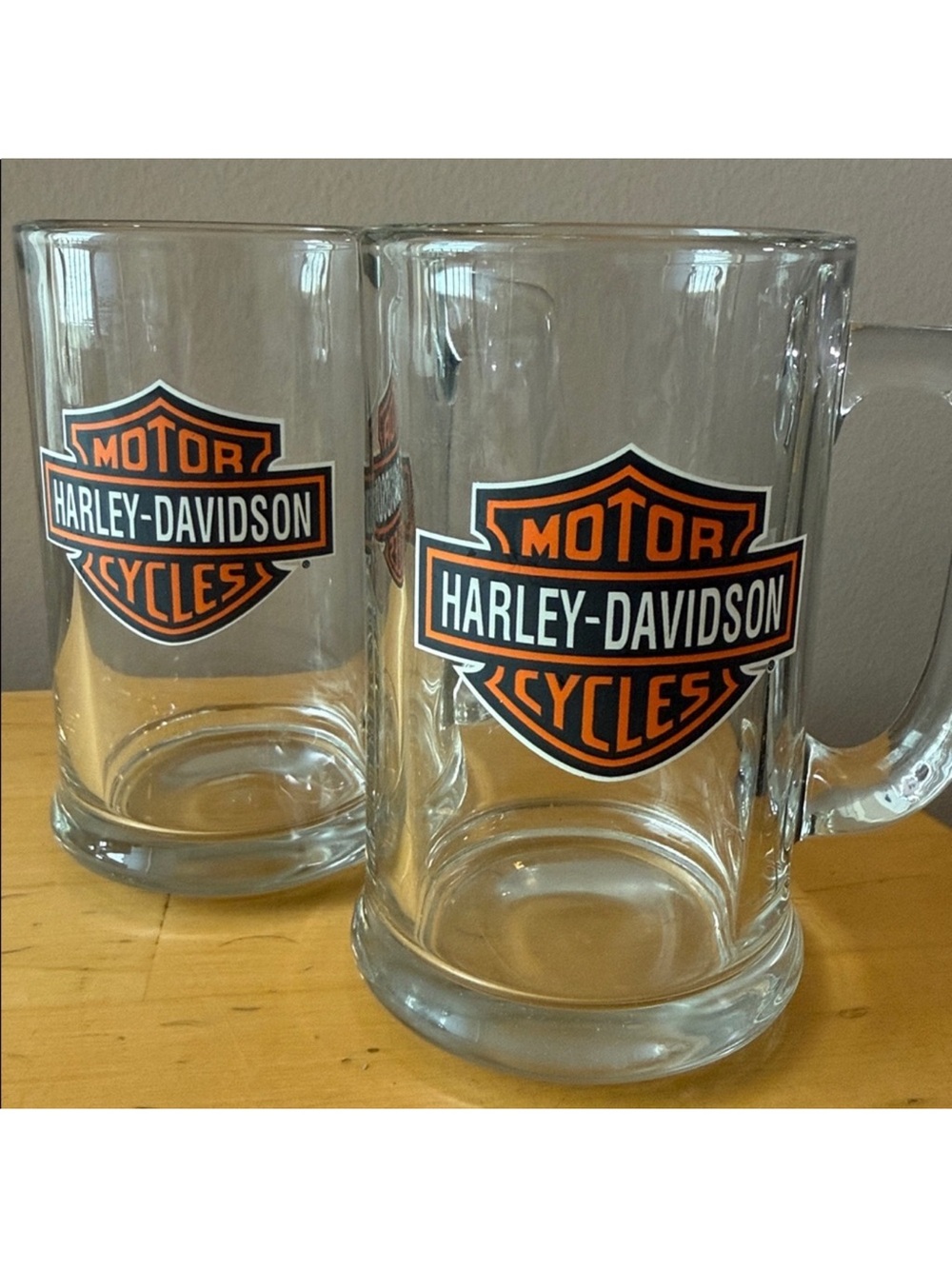 Harley-Davidson Motorcycles Beer Glass Beer Mug Beer Stein 12oz Set of 2
